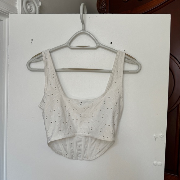 Corset-Style Cropped Top - Picture 2 of 4